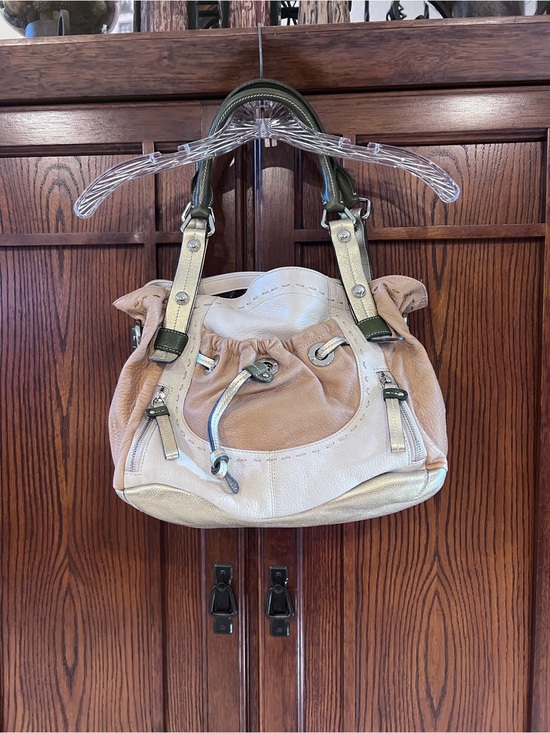 b. makowsky Handbags - B Makowsky Lisbon Hobo Shoulder Bag Multicolor Leather Cream Tan Gold Slouchy